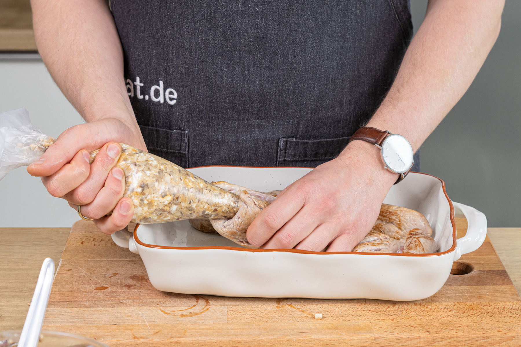 Schweinefilet füllen