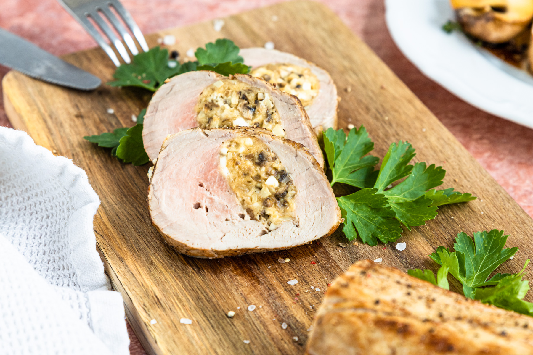 Gefülltes Schweinefilet im Backofen