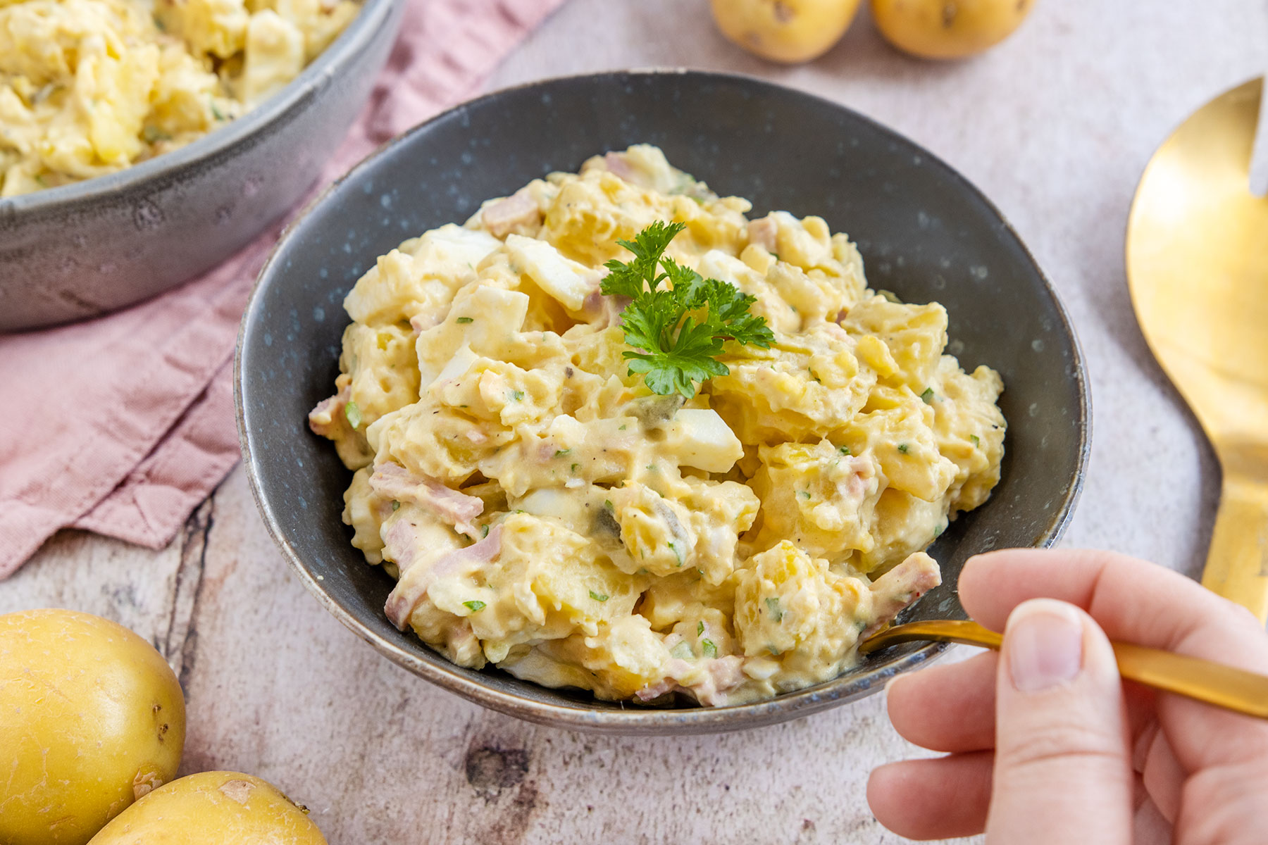 Kartoffelsalat mit Fleischsalat