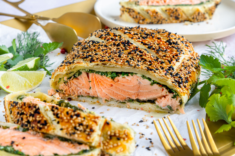 Lachs im Blätterteig
