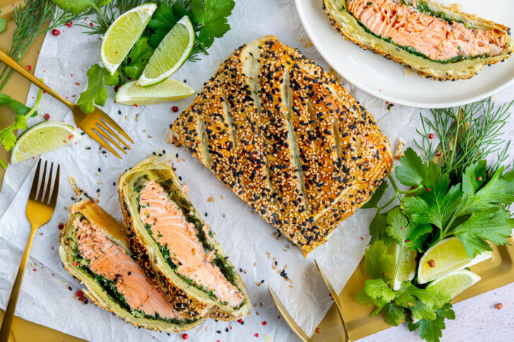 Lachs im Blätterteig
