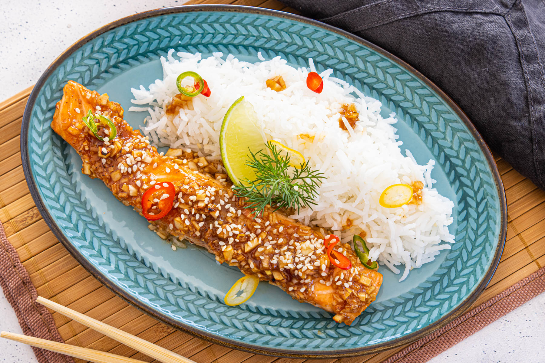 Lachs in Teriyaki-Marinade