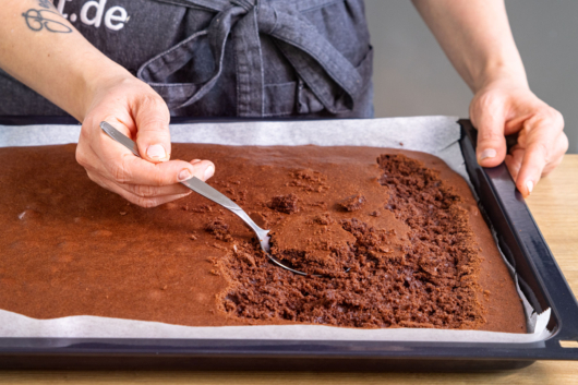 Kuchenoberfläche abtragen