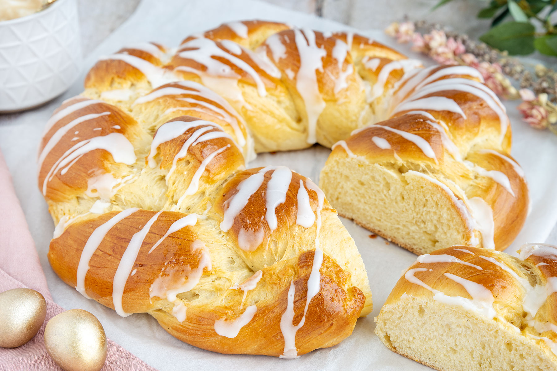 Osterkranz mit Trockenhefe