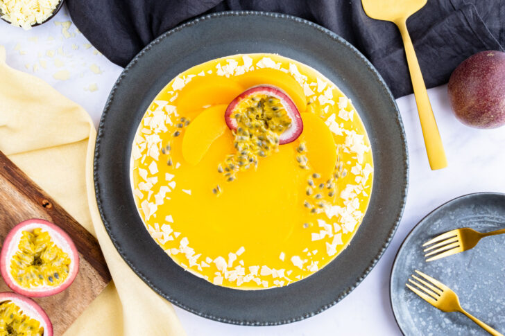 Fruchtige Pfirsich-Maracuja-Torte