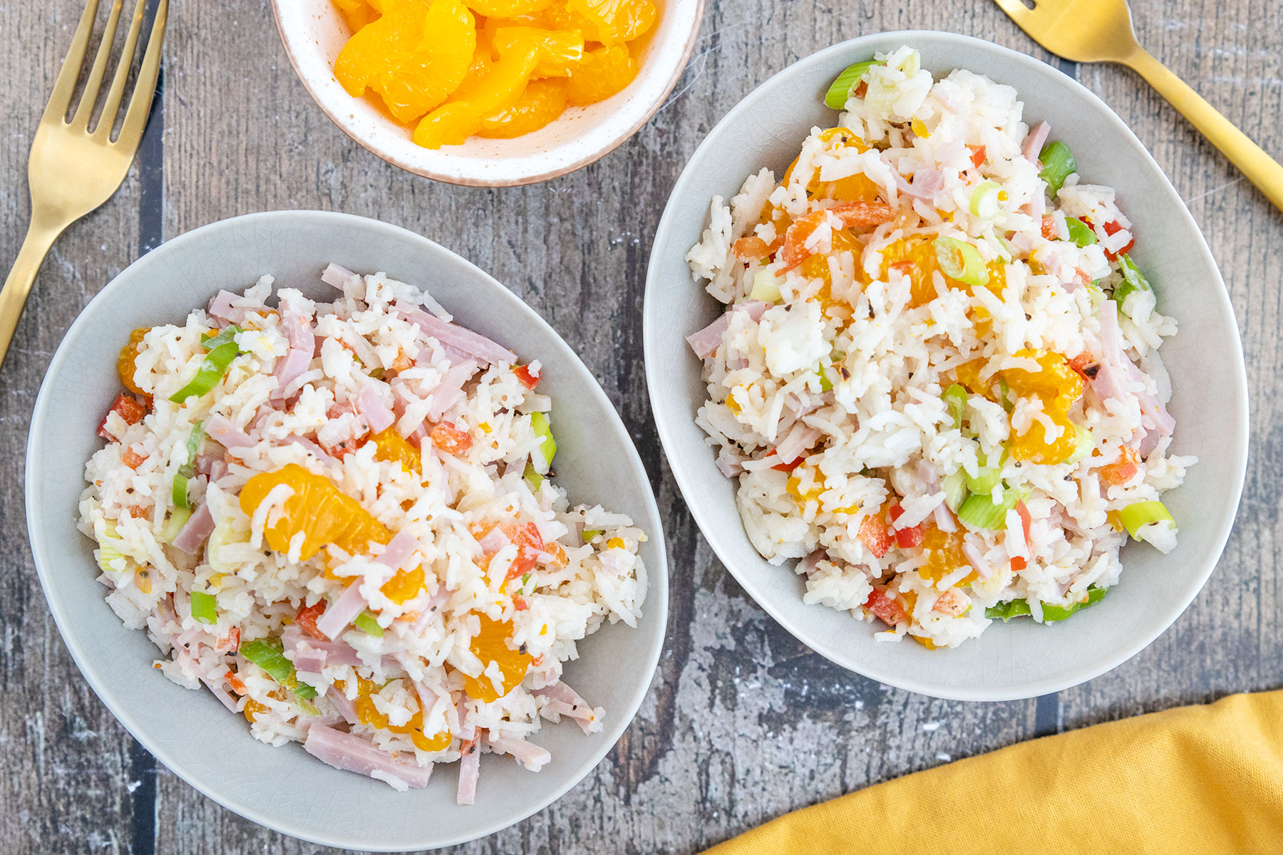 Reissalat mit Mandarinen