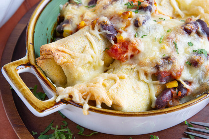 überbackene Enchiladas mit Hackfleisch
