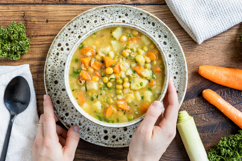 vegetarische Erbsensuppe