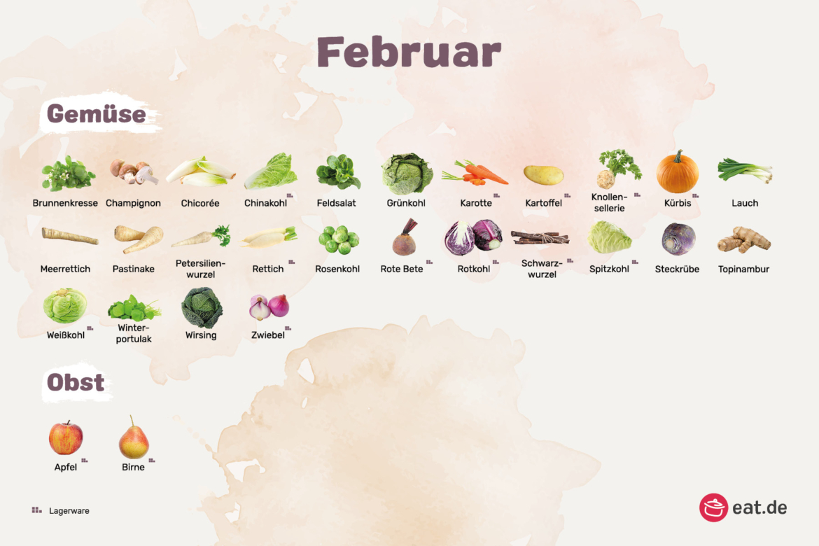 Februar Monatsübersicht Saisonkalender