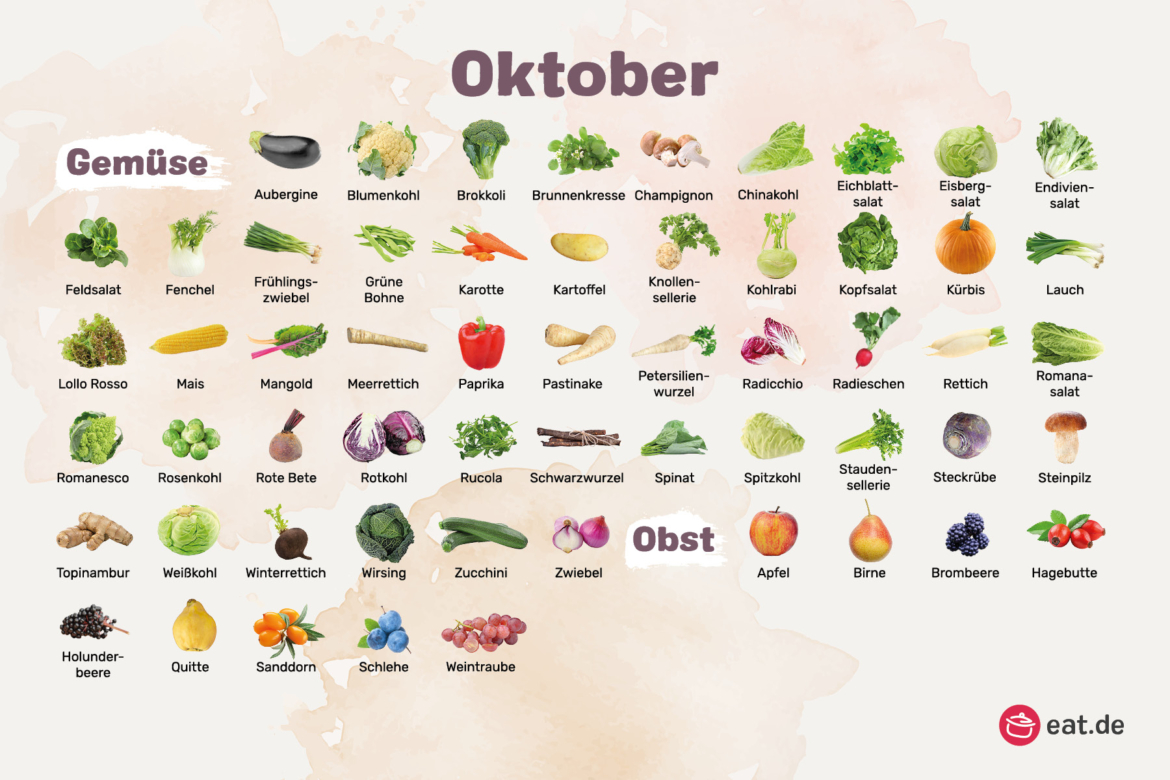 Oktober Monatsübersicht Saisonkalender