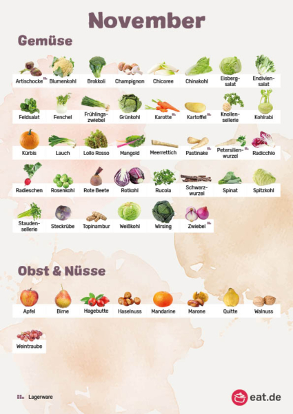 Saisonkalender November für Obst, Gemüse und Nüsse eat.de