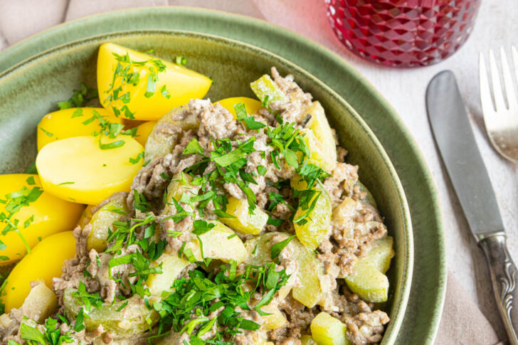 Schmorgurken mit Hackfleisch