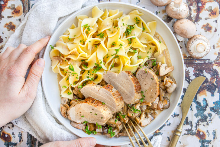 Schweinefilet mit Champignons
