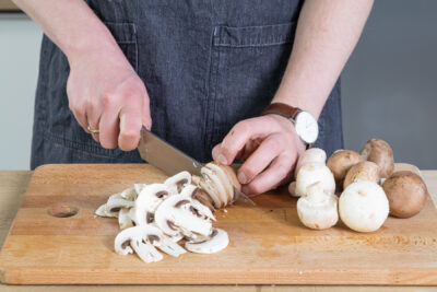 Champignons klein schneiden
