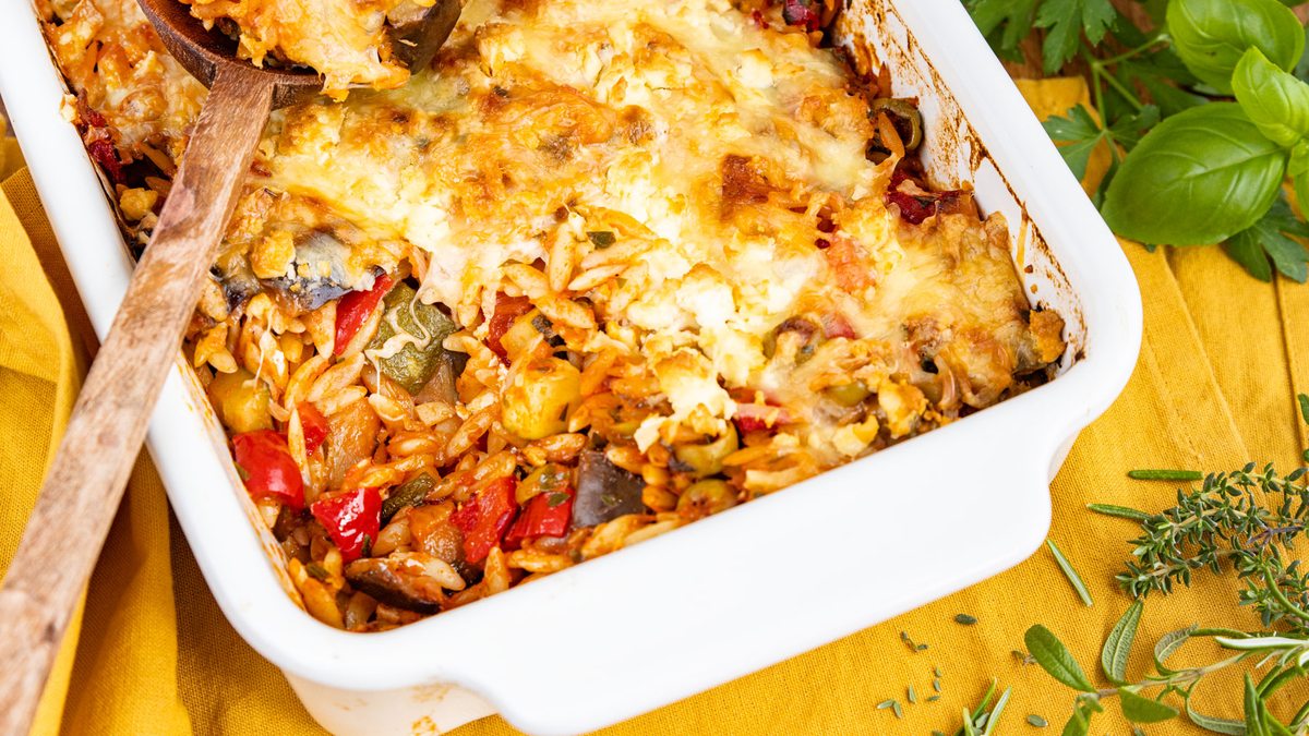 Vegetarischer Kritharaki-Auflauf | Rezept