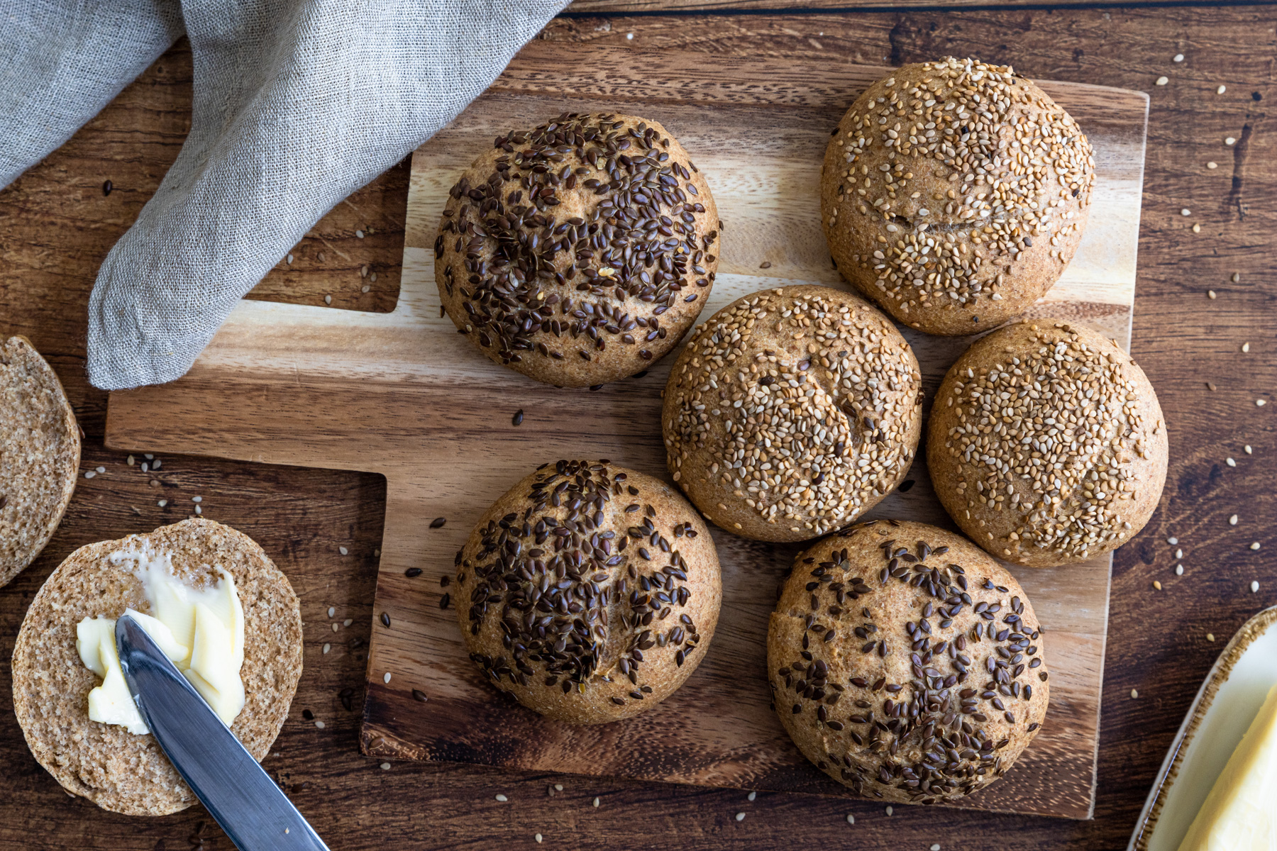 Dinkelvollkornbrötchen backen