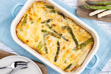 Einfacher vegetarischer Spargelauflauf