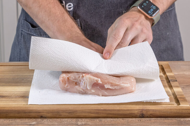 Fleisch abtupfen