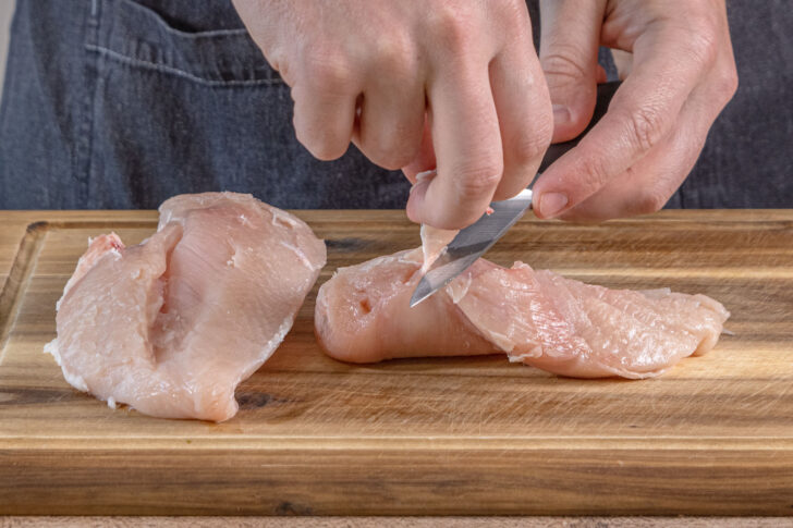 Fleisch von Sehnen befreien