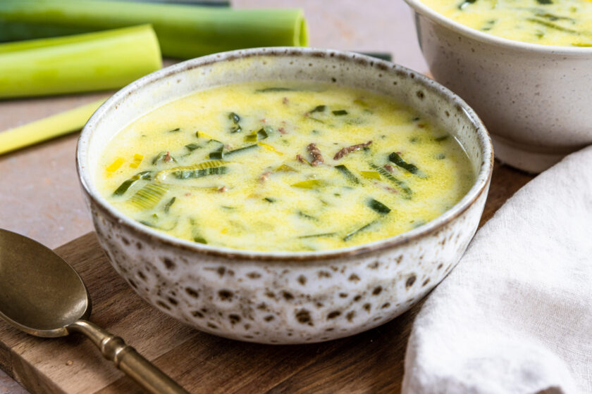Käse-Lauchsuppe mit Schmelzkäse