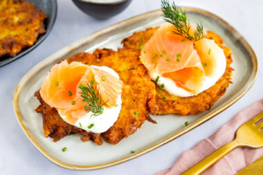 Kartoffelpuffer mit Lachs