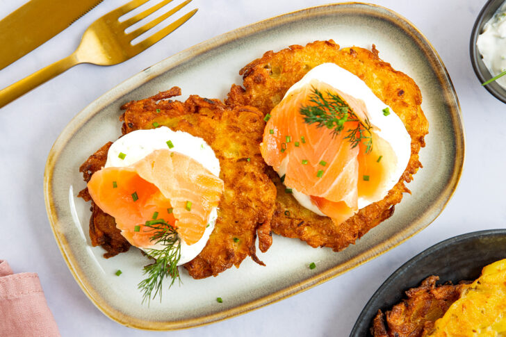 Kartoffelpuffer mit Lachs