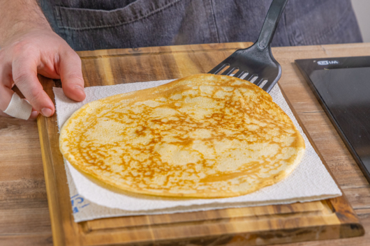 Pfannkuchen abtropfen