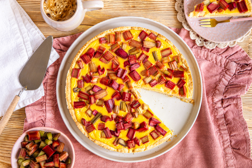 Rhabarberkuchen mit Pudding