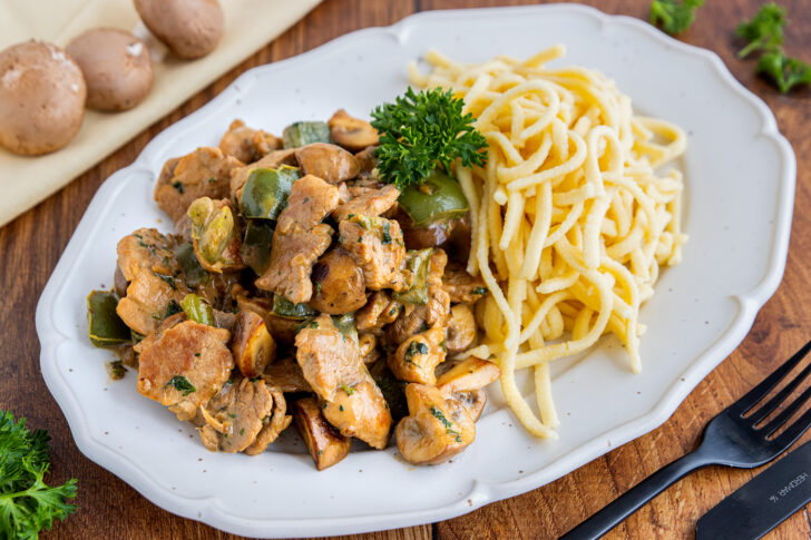 Schweinegeschnetzeltes mit Champignons