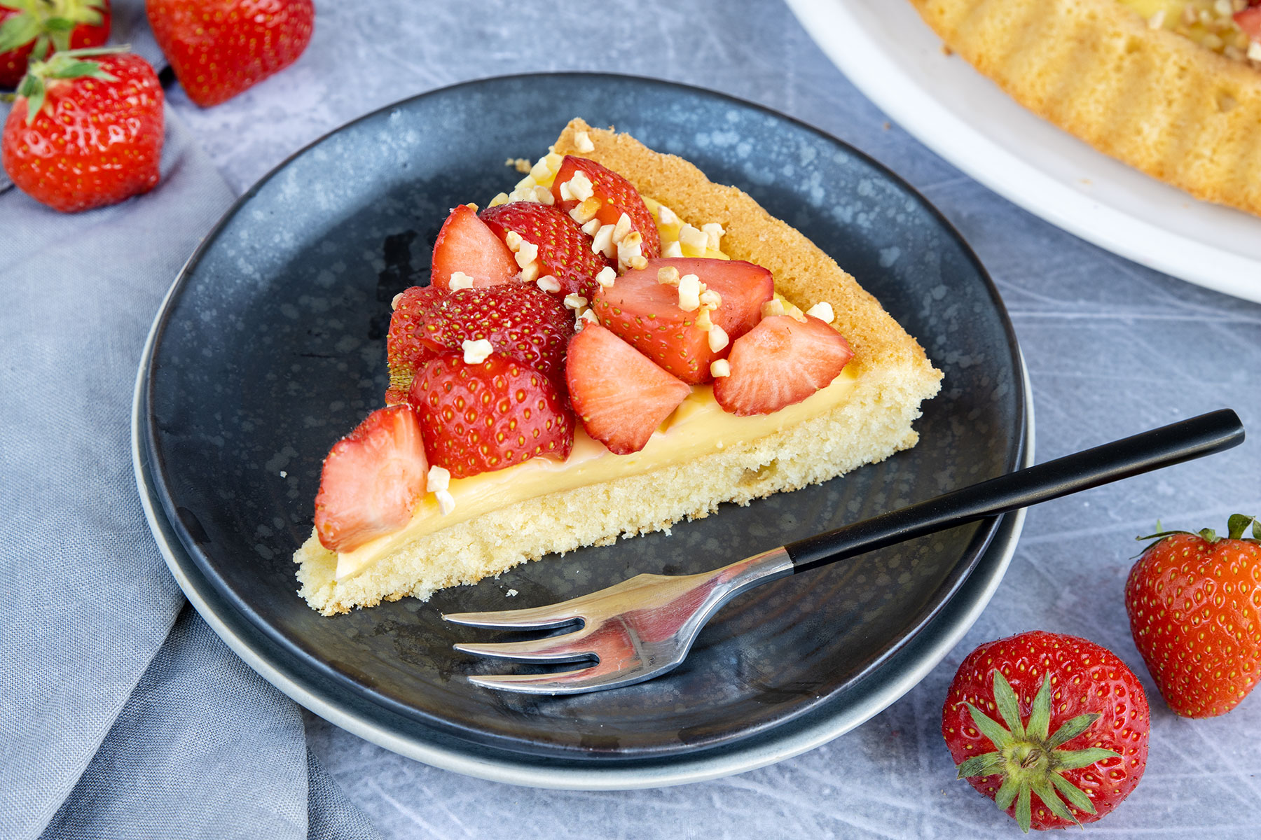 Erdbeerkuchen mit Pudding