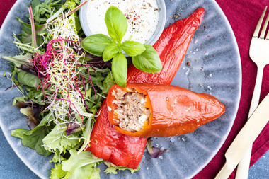 Gefüllte Spitzpaprika mit Hackfleisch