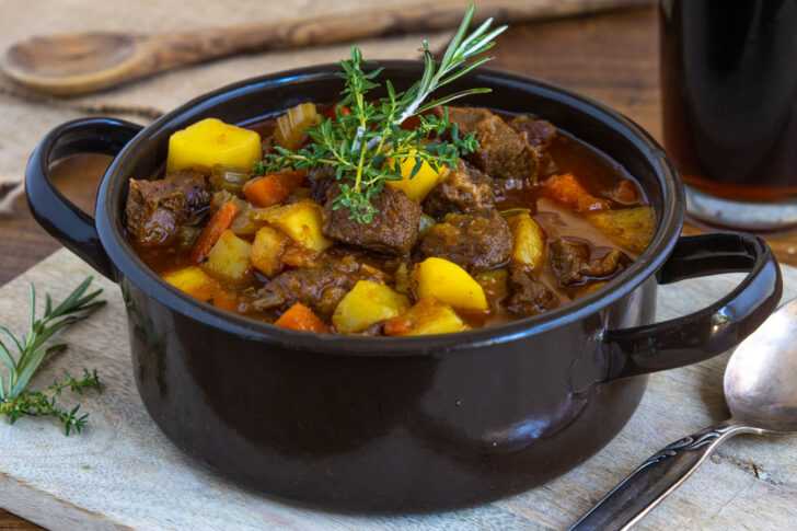 Irish Stew mit Rindfleisch.