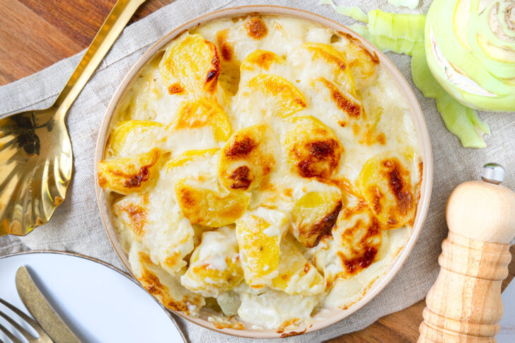 Kartoffel-Kohlrabi-Gratin