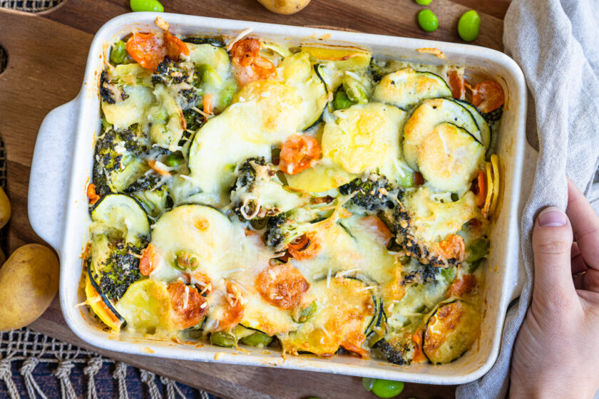 Kartoffelgratin mit Gemüse