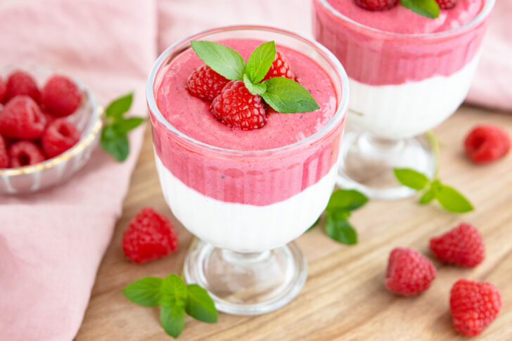 Schnelles fruchtiges Himbeerdessert