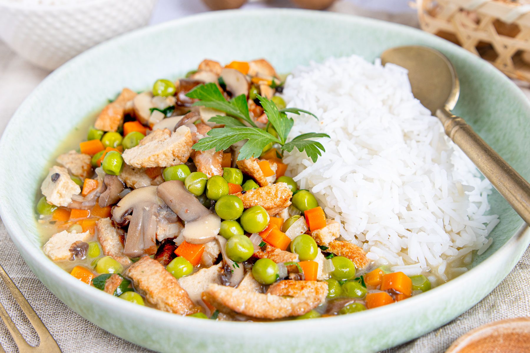 Veganes Hühnerfrikassee | Rezept