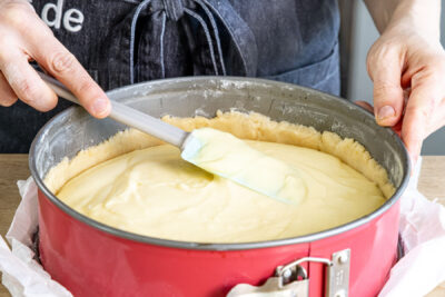 Vanillepudding gleichmäßig verteilen