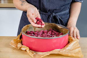 TK-Himbeeren darauf verteilen