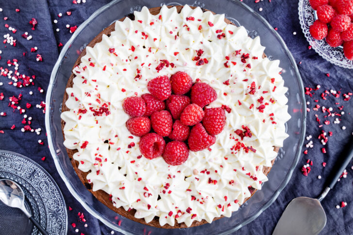 Brownie-Himbeer-Torte