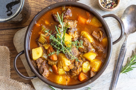 Irish Stew mit Rindfleisch.