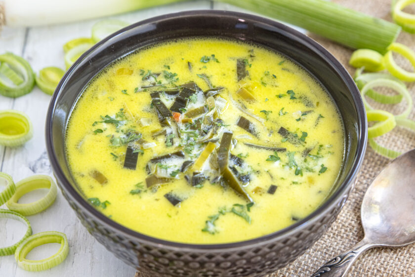 Lauchsuppe mit Schmelzkäse