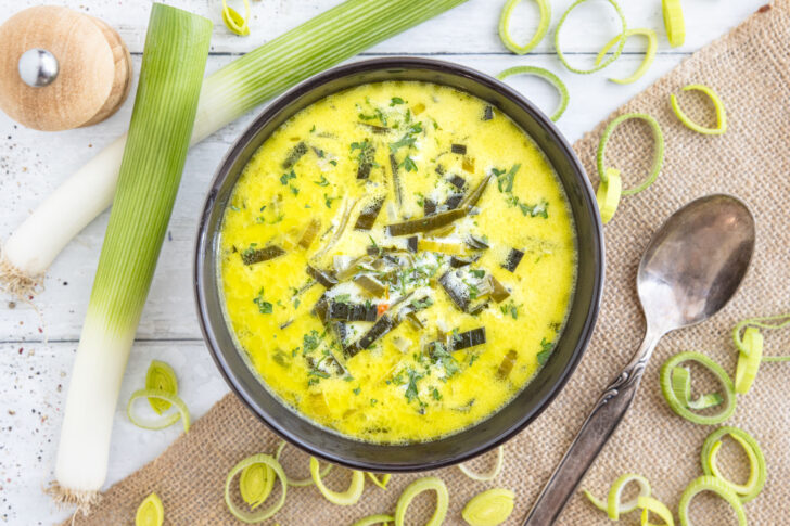 Lauchsuppe mit Schmelzkäse