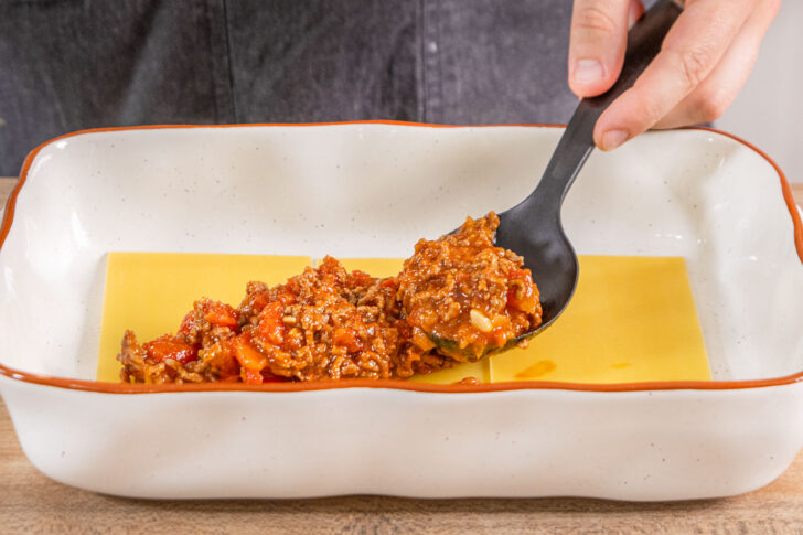 Lasagne al forno schichten