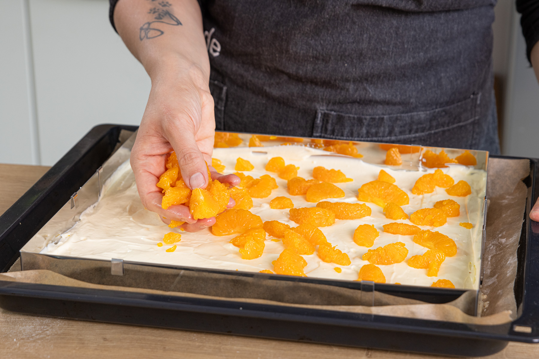 Mandarinen-Schmand-Kuchen backen