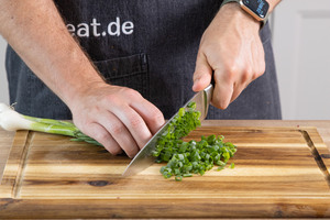 Frühlingszwiebel klein schneiden