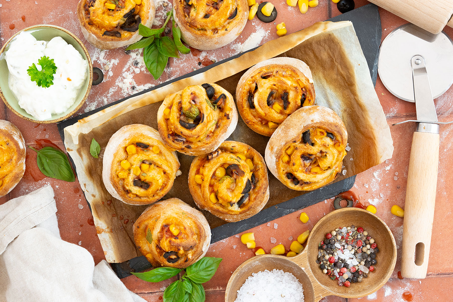 Vegane Pizzaschnecken