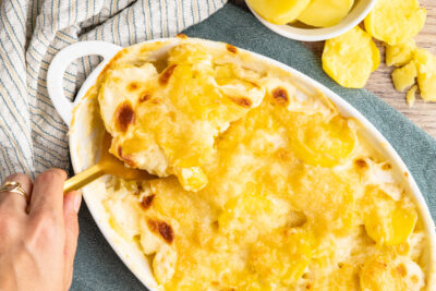 Kartoffelgratin mit gekochten Kartoffeln