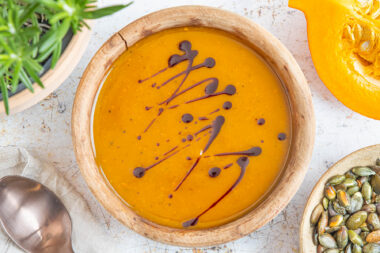 Leichte kalorienarme Kürbissuppe
