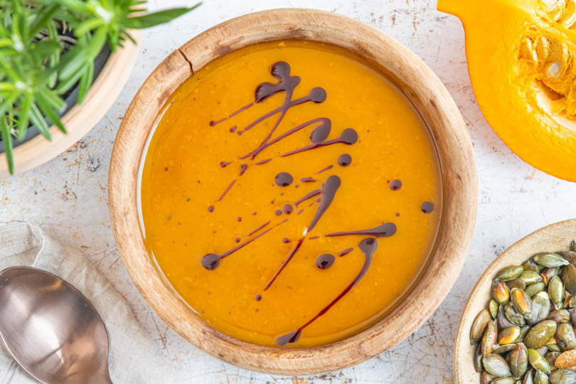 Leichte kalorienarme Kürbissuppe