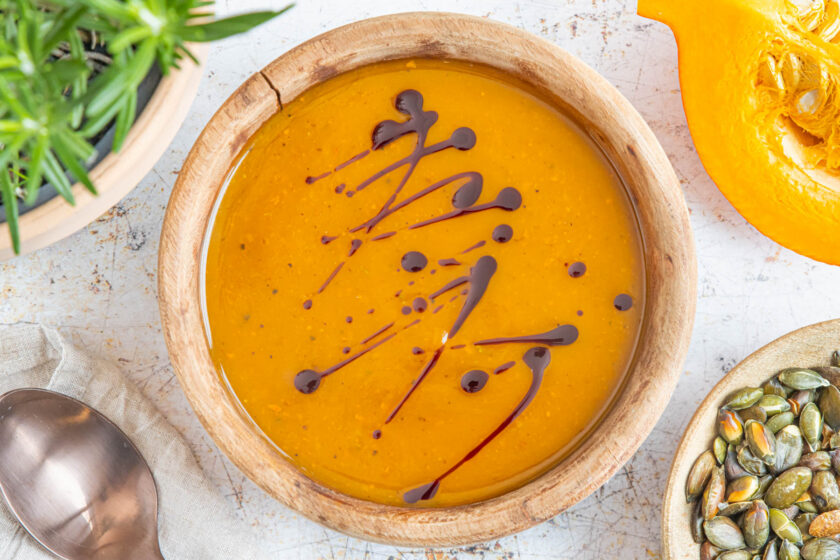Leichte kalorienarme Kürbissuppe